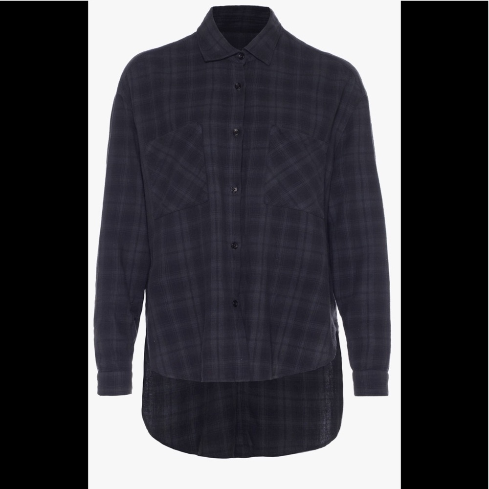 High low Flannel top